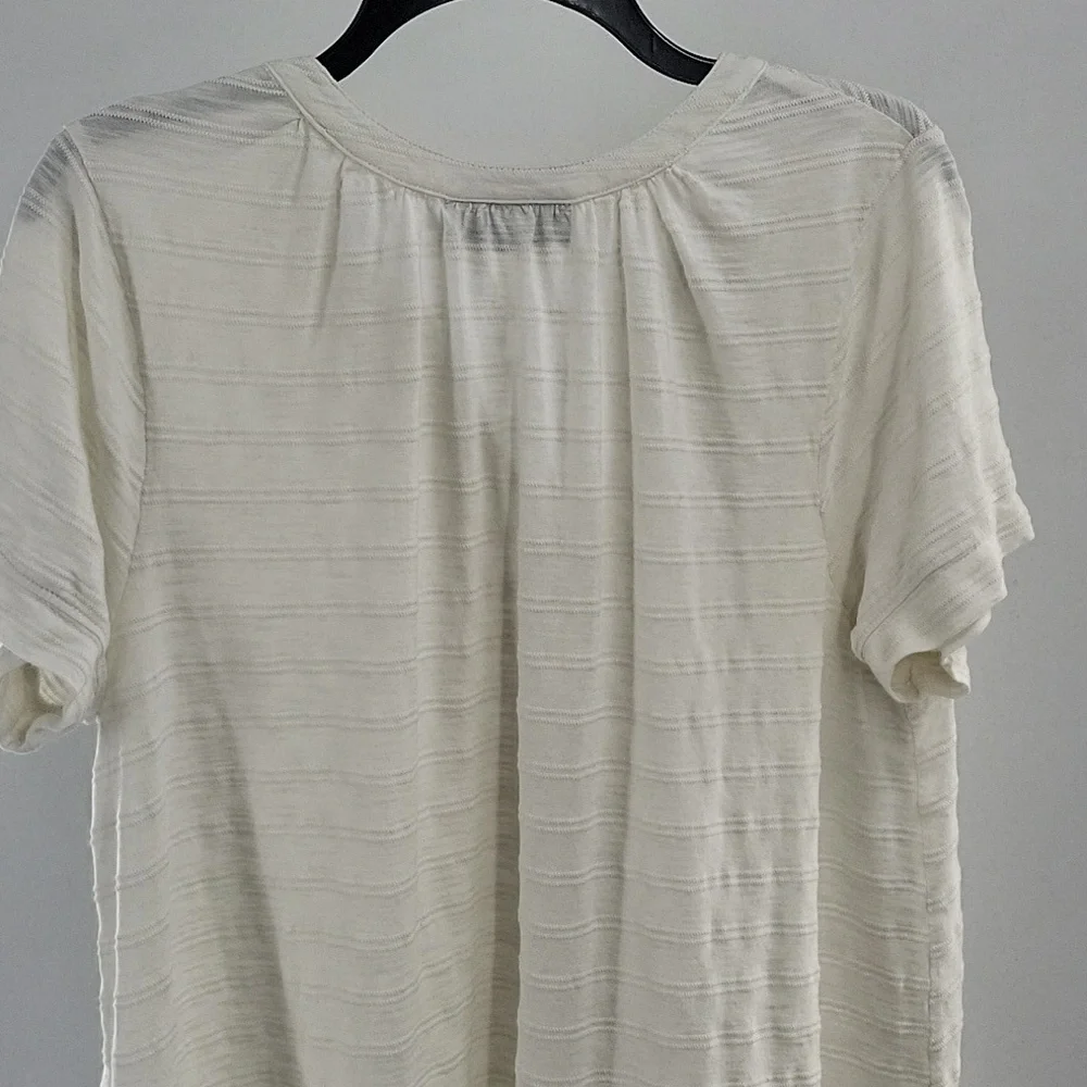 Cream Lane Bryant Short Sleeve Buttoned Up Women's Top